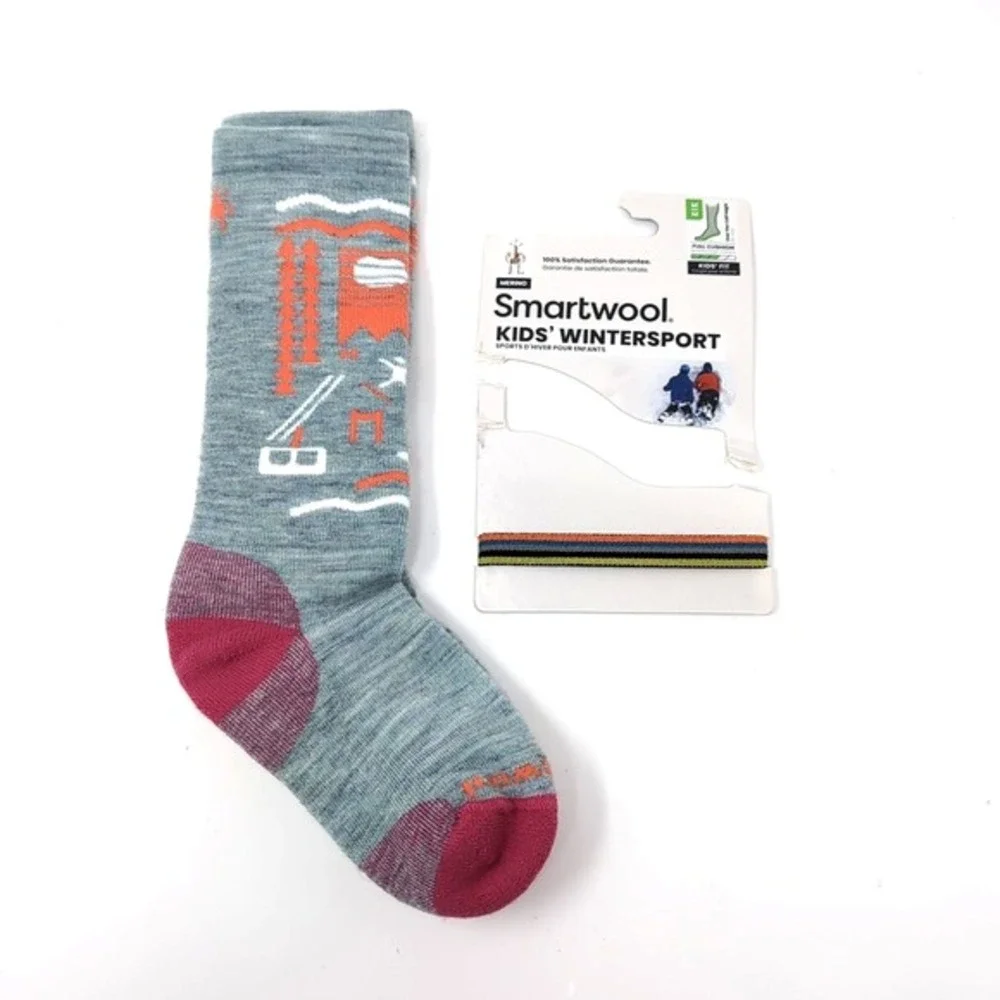 Kids SMARTWOOL‎ Wintersport Full Cushion Ski Day Over The Calf Socks Medium NEW
